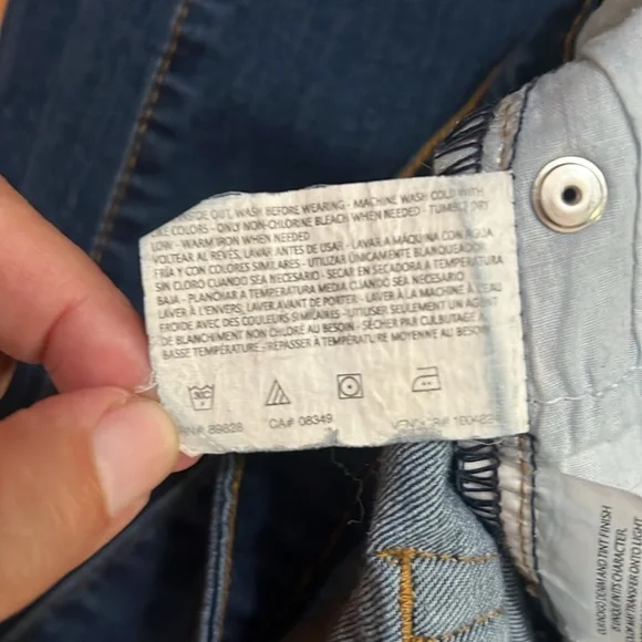 Adrienne Vittadini Blue Skinny Ankle Jeans Size 12 Mid Rise Classic Nautical - Picture 12 of 12